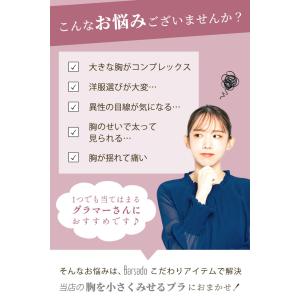 胸を小さく見せるブラ リボン ブラジャー ナイ...の詳細画像4