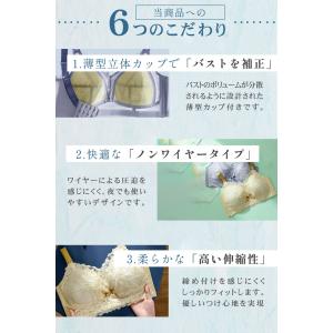 胸を小さく見せるブラ リボン ブラジャー ナイ...の詳細画像5