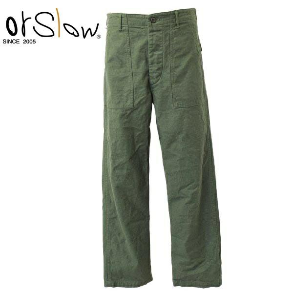 メンズ Orslow オアスロウ  ORIGINAL REVERSE SATEEN ARMY FAT...