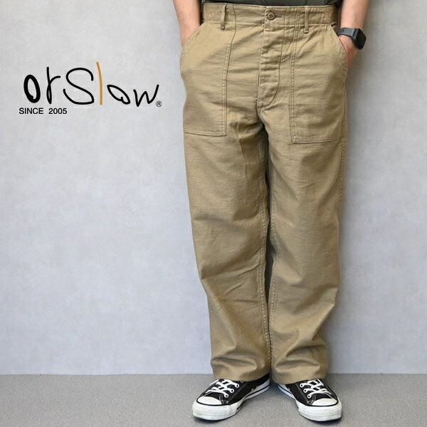 メンズ Orslow オアスロウ  ORIGINAL REVERSE SATEEN ARMY FAT...