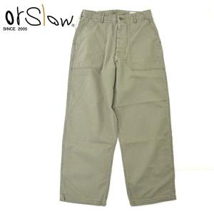 メンズ Orslow オアスロウ  SUMMER FATIGUE PANTS GREEN　サマー ファティーグ パンツ グリーン　01-5103-16