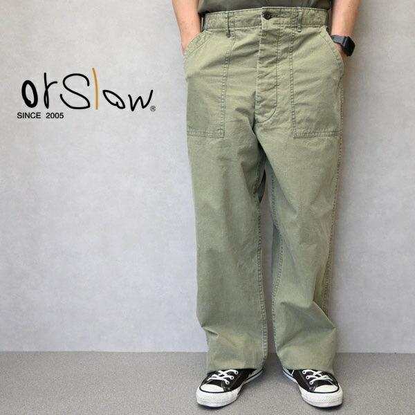 メンズ Orslow オアスロウ  SUMMER FATIGUE PANTS GREEN　サマー フ...