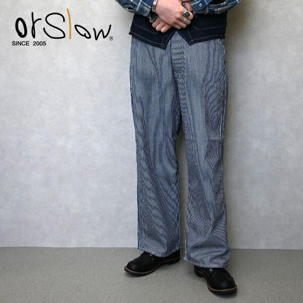 メンズ Orslow オアスロウ  WIDE FIT 30'S HICKORY PAINTER PA...