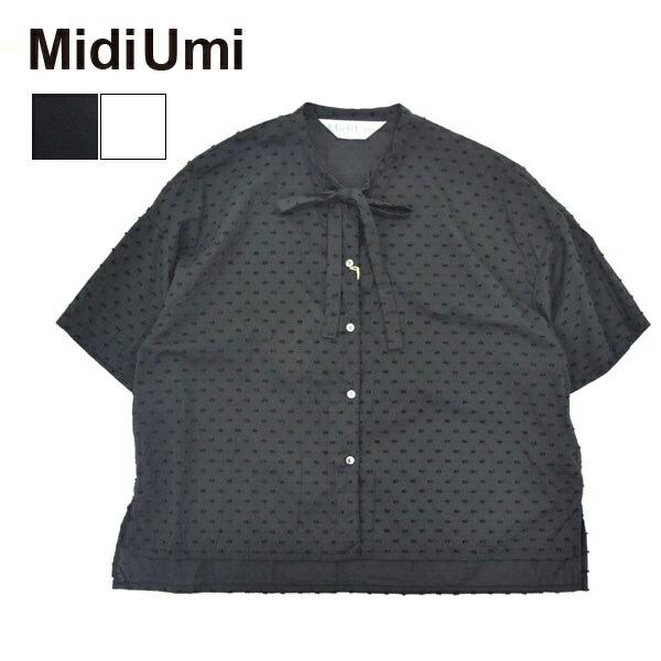 レディース 　MidiUmi　ミディウミ　ドットボウタイシャツ　ボウタイブラウス　ブラウス　シャツブ...