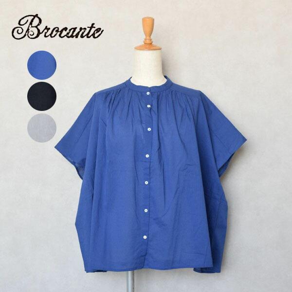 レディース　Brocante　ブロカント　DOMINGO ドミンゴ　インドボイル フロンセシャツ　半...