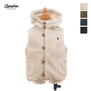 Gymphlex ジムフレックス キッズ フード付き くるみボタン ボアベスト KIDS BOA HOODED VEST　J-1142PL　｜bas-clothing