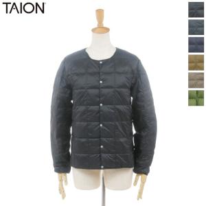 TAION タイオン レディース対応 メンズ クルーネック ボタン インナーダウンジャケット CREW NECK BUTTON DOWN JK　TAION-104