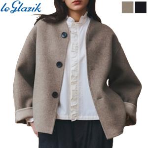 ル グラジック Le glazik レディース ウールリバー ジャケット ノーカラージャケット REVER COAT　LG-A0617 MFW