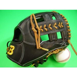 型付け無料 ベルガード BELGARD 硬式用 内野用 セカンド ショート 向け ブラック×タンヒモ...