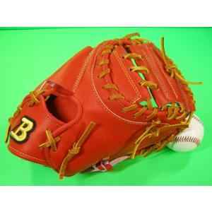 型付け加工済み ベルガード BELGARD キャッチャーミット 硬軟兼用 日本製 朱オレンジ×タンヒ...