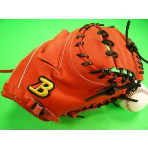 型付け加工済み ベルガード BELGARD キャッチャーミット 硬軟兼用 日本製 朱オレンジ×ブラッ...