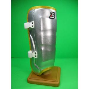 ベルガード BELGARD プロ仕様 フットガード 甲なし シルバーメタリック×イエローヘリ 右打者...