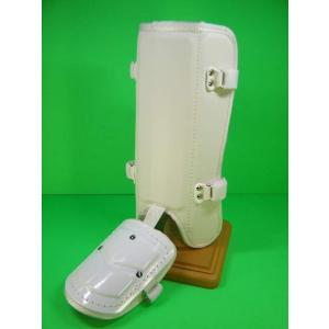 ベルガード BELGARD 高校野球対応 ホワイト レッグガード プロ仕様 合皮巻きタイプ フットガ...