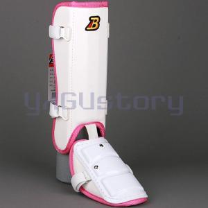 ベルガード　BELGARD  プロ仕様　合皮巻きタイプ　フットガード　ロングタイプ　ホワイト×ピンク　FG912　レッグ　ガード