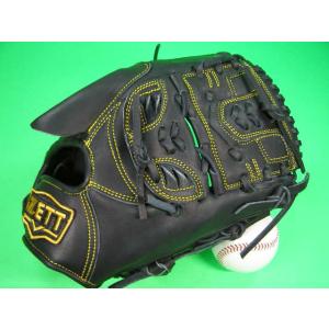 型付け無料 ゼット ZETT 硬式野球用 投手用 右投げ用 ブラック×イエロー 高校野球対応 野球グ...