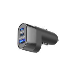 カシムラ DC-47W USB 3ポート (PD20W2ポート USB-A 1ポート) コンパクト 自動判定 DC-060 DCソケット カー用品 アクセサリの商品画像