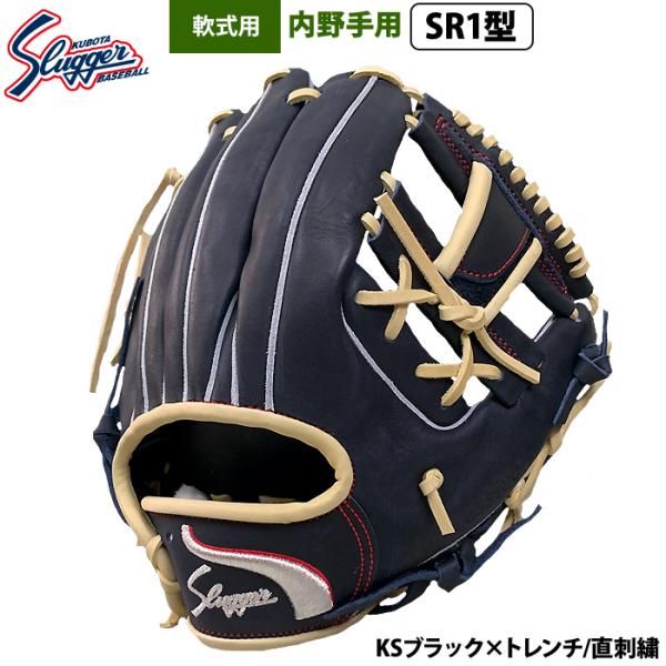 あすつく 限定 久保田スラッガー 野球 軟式 グラブ 内野手用 ロゴ直刺繍 SR1型 EX24-GS...