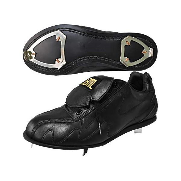 送料無料 BMオリジナル 革底 スパイク 折りベロ ローカット ウインター