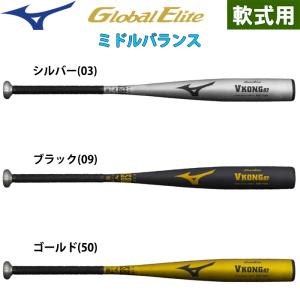 ミズノ 野球用 金属バット 軟式用金属製 VKONG02 ミドルバランス Vコング02 1CJMR172 miz24ss｜baseman