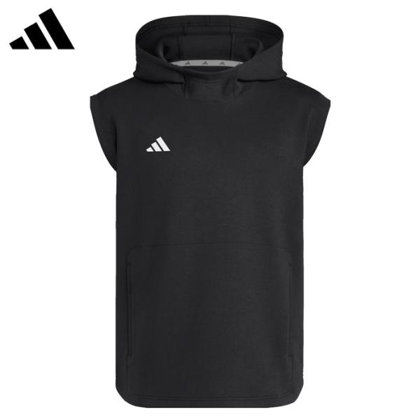 あすつく adidas アディダス トレーニング ノースリーブパーカー ダグアウト ブラック CS9...