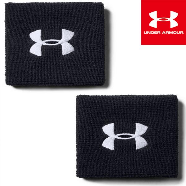 あすつく アンダーアーマー リストバンド ペア ブラック/ホワイト 両手 UAパフォーマンス トレー...