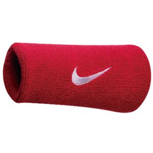 あすつく ナイキ NIKE スウッシュ リストバンド 両手組 ダブルワイド 13cm レッド バーシティレッド/ホワイト BN2094-601｜baseman