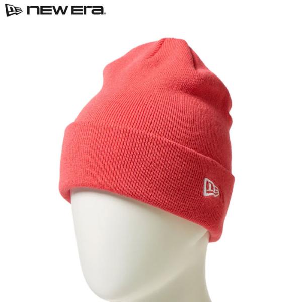 あすつく ニューエラ NEW ERA ニットキャップ ニット帽 ベーシック カフニット コーラル 1...