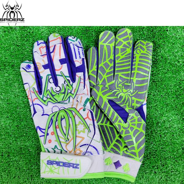 あすつく スパイダーズ 野球用 バッティング手袋 バッティンググローブ 両手組 トランプ 白 Pla...