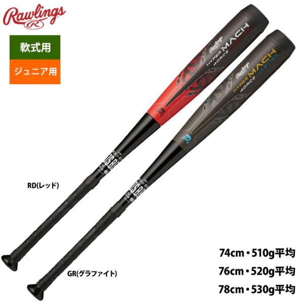 あすつく ローリングス ジュニア少年用 ハイパーマッハフォースマスター 野球 軟式 バット 軽量 高...