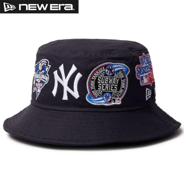 あすつく NEW ERA ニューエラ ハット バケット01 MLB Many Patch ニューヨー...