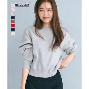スウェットライクニット ｜ ニット スウェットトップス クルーネック ｜【宅配便】