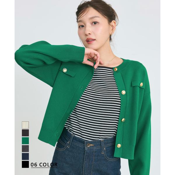 【HARUKA DESIGN】ゴールドボタンカーディガン｜トップス 長袖 ニット カーディガン カー...