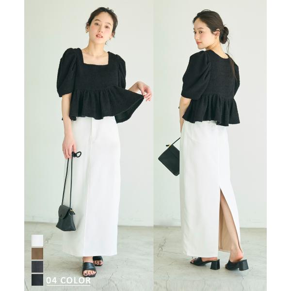 【HARUKA DESIGN】バックスリットハイウエストタイトスカート ｜ ロング スカート  |【...