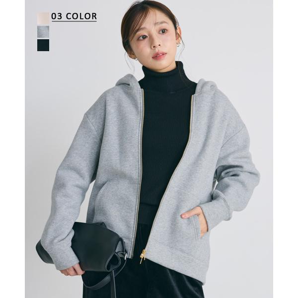 ダブルジップ裏起毛パーカー｜パーカー ダブルジップ トップス  ベーシック 長袖 裏起毛 カジュアル...