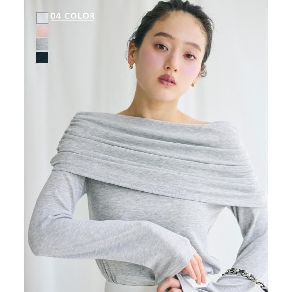 ワイドオフショルカットソー｜オフショル オフショルダー カットソー トップス 長袖 長袖カットソー ...