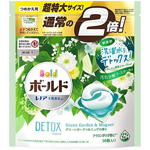 ボールド ジェルボール 洗濯水をデトックス グリーンガーデンミュゲ 詰め替え 大容量 30 個約2倍...