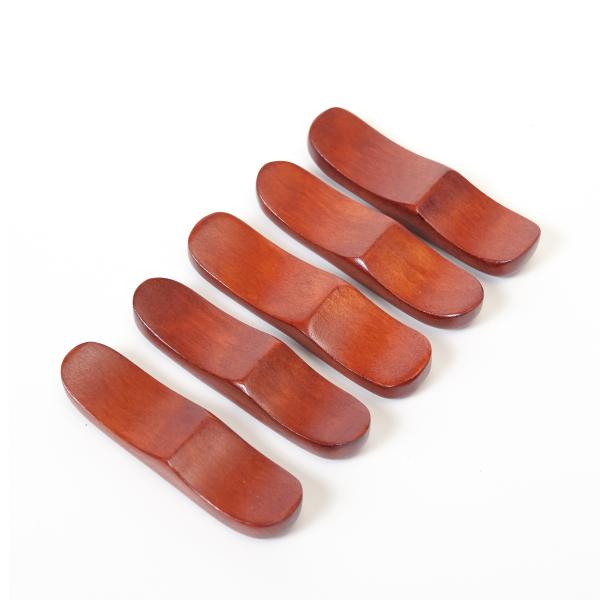 [徳成] 箸置き (木製漆塗り/二連カトラリーレスト) 5個セット｜箸やスプーンをまとめて置ける T...