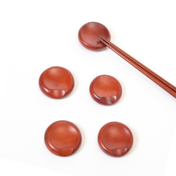 [徳成] 箸置き (木製漆塗り/直径4.5cm) 5個セット ｜おしゃれで実用的なカトラリーレスト ...