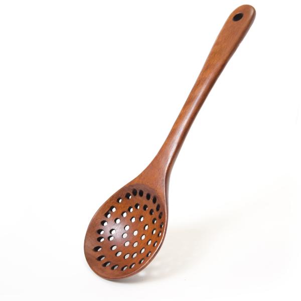 [徳成] 穴あきお玉 (木製漆塗り/28cm)｜盛り付けや卓上で使いやすい穴明きお玉 TAO-103...