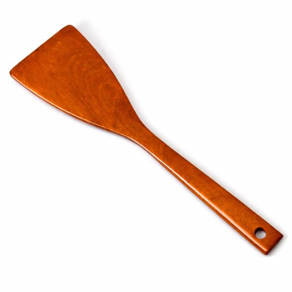 [徳成] フライ返し 木製漆塗り(先斜め/28.5×7.5cm) ターナー｜先斜め形状で調理がスムー...