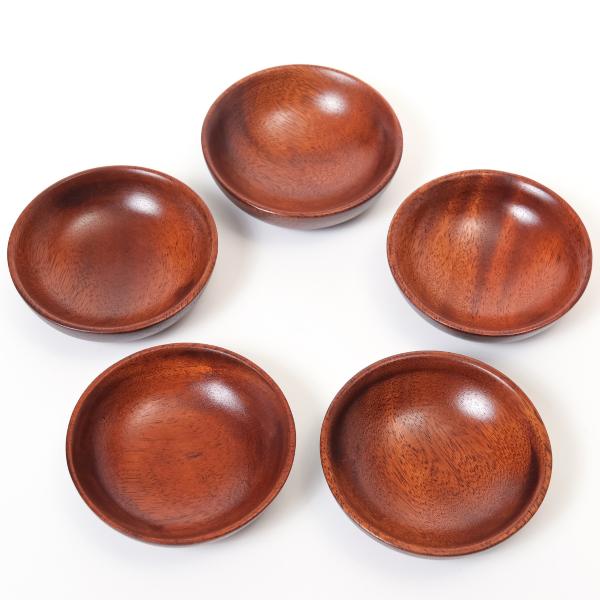[徳成] 薬味皿・豆皿 (木製漆塗り/8cm) 5個セット｜統一感あるテーブルコーデに TAS-50...