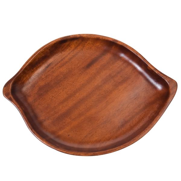 [徳成] 大皿 盛り皿 (木製漆塗/24×17cm/木の葉型) プレート 皿 おしゃれ 和食盛り皿｜...