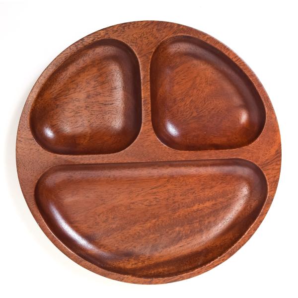 [徳成] 仕切り皿 ランチプレート (木製漆塗り/直径24cm) プレート 皿｜おしゃれなワンプレー...