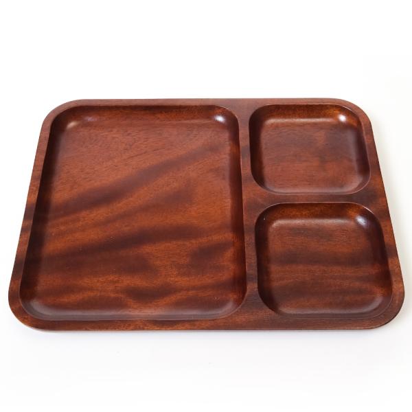 [徳成] 仕切り皿 ランチプレート (木製漆塗り/26×20cm) プレート 皿｜仕切り付きで便利な...