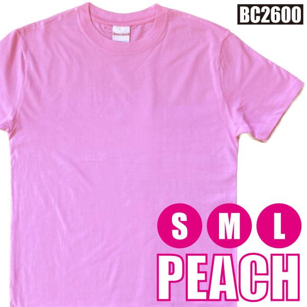 ピーチ S M L セール 半袖 無地 Ｔシャツ 男女兼用 綿 コットン メンズ レディース ユニセ...