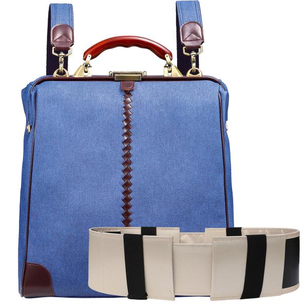 【カバンの骨セット】ダレスバッグ 縦L  豊岡 メンズ デニム がま口 バッグ  B4 16インチ ...