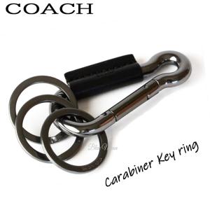 コーチ COACH キーホルダー メンズ カラビナ キーリング 本革 ブラック アウトレット F64769 COACH BOXでギフト対応