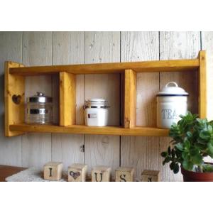 ウォールシェルフ 木製 ラック ハート カントリー かいだんシェルフ