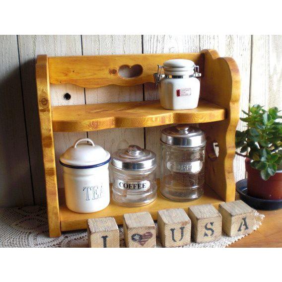 調味料ラック 木製 キッチン 収納 カントリー かわいい スパイスラック