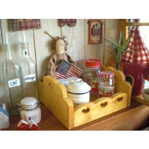 木製　ハートくり抜きペーパー&調味料ラック 北欧レトロ ハート型 くり抜き 木製ラック キッチンラック